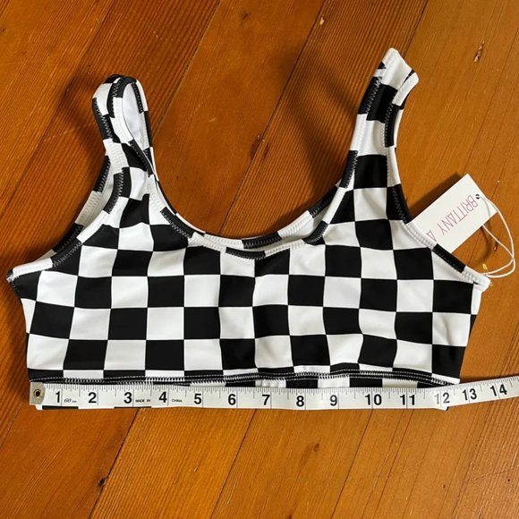 Brittany Allen Checkered Micro Scoop Bra - Picture 5 of 7